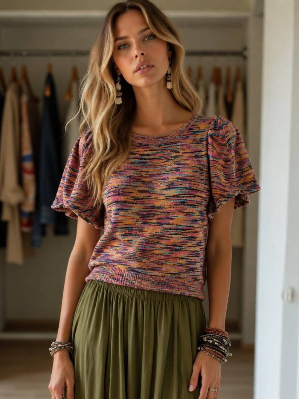 EUC Anthropologie sweater w. flutter sleeves